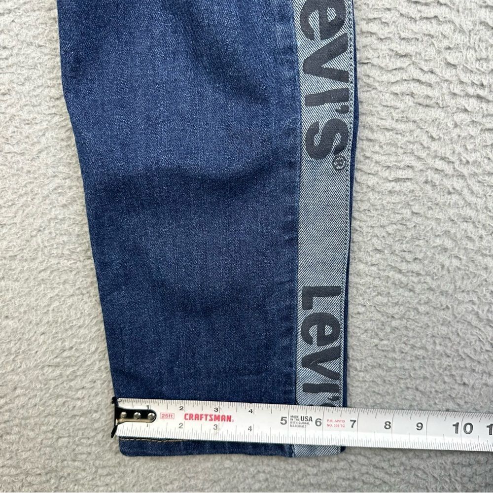 Levis 502 Jeans Womens 16 Regular Blue  Tapered Leg Stipe Logo Denim Prep 28x29* - Picture 12 of 16